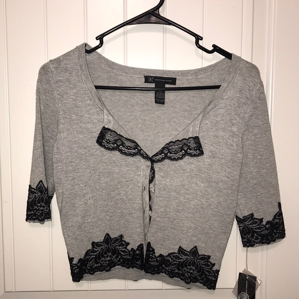 Grey 3/4 Sleeve Cardigan